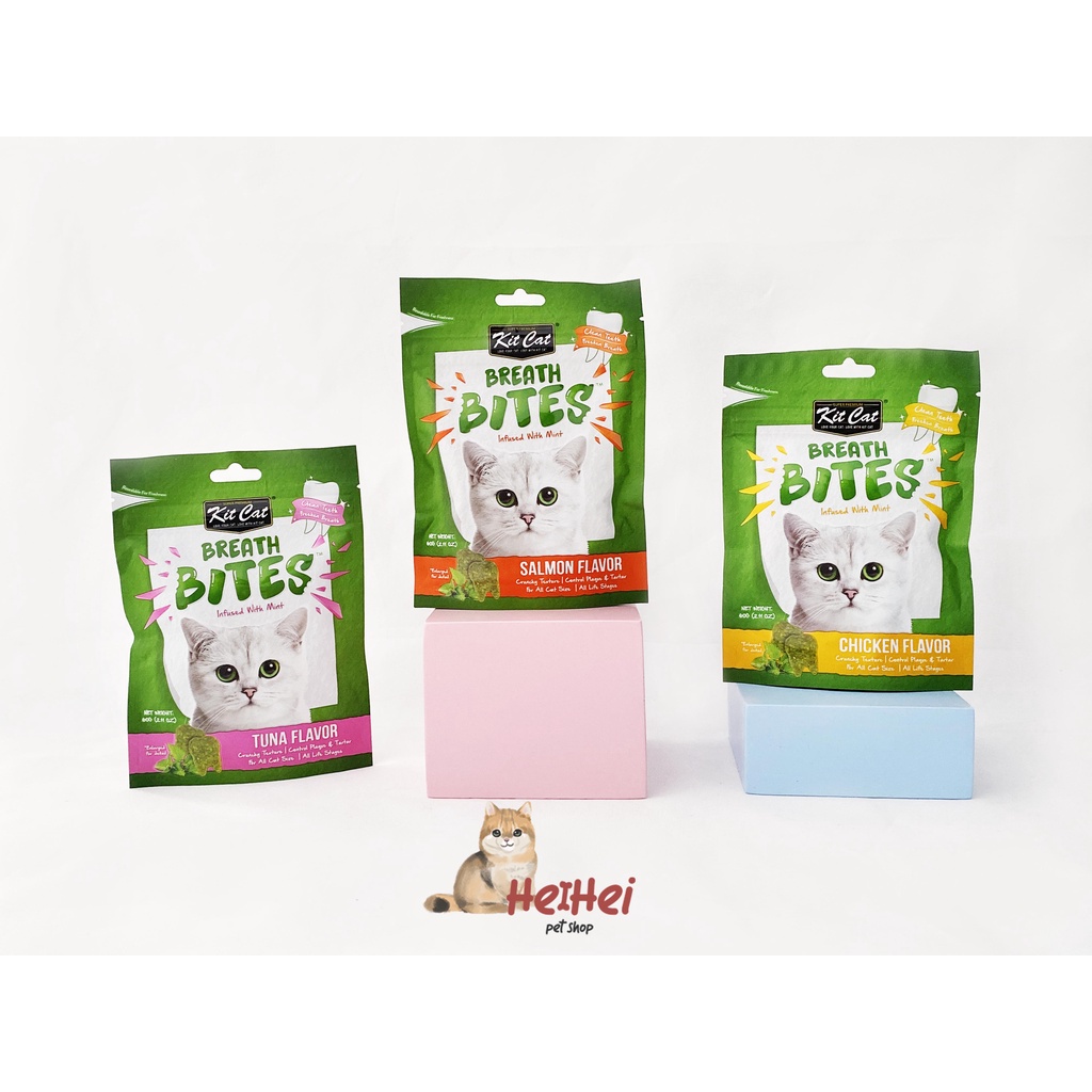 Kit Cat Breath Bites 60 gr - Snack Kitcat Cemilan Kucing Penghilang Bau Mulut