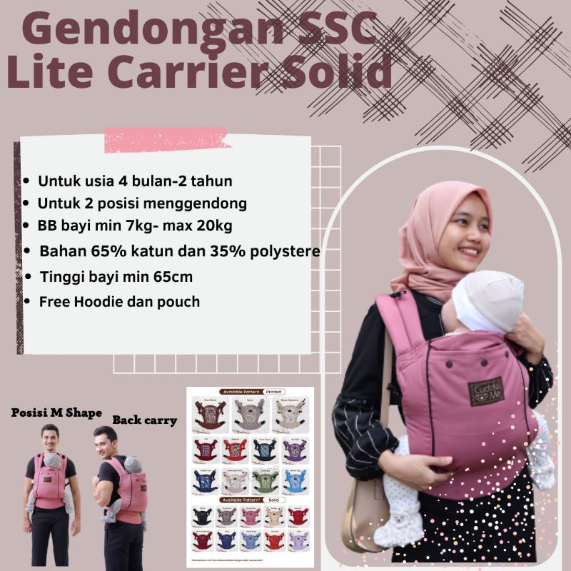Cuddle me Lite Carrier gendongan bayi depan gendongan SSC perlengkapan bayi Gendongan cuddle me