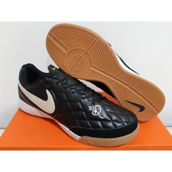 Sepatu Futsal Nike Tiempo LegendX 7 Academy Genio R10 Black White