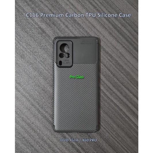 C116 VIVO V21 / Y51A / X60 PRO Premium Carbon TPU Silicone Case Armor