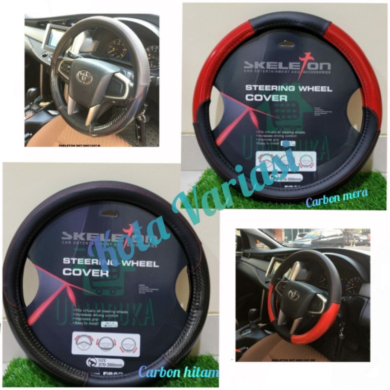 Sarung Stir Mobil AVANZA/XENIA VELOZ 2021 Cover Setir Mobil Combinasi Carbon Universal
