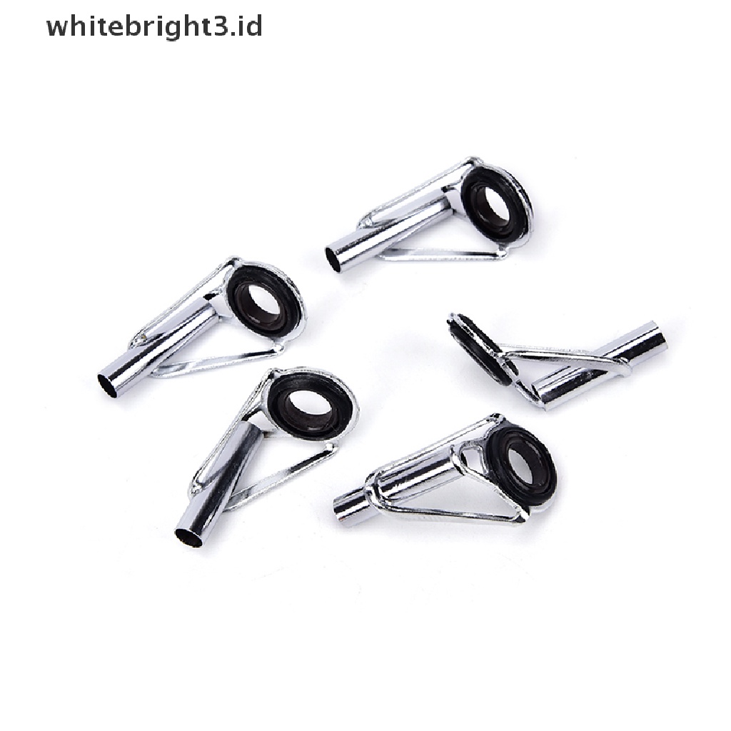 (whitebright3.id) 80pcs Ring Guide Joran Pancing 10 Ukuran Bahan Baja Warna Hitam