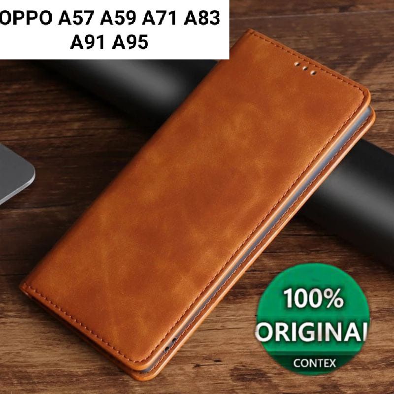 OPPO A57 A59 A71 A83 A91 A95 Flip cover sarung hp kulit