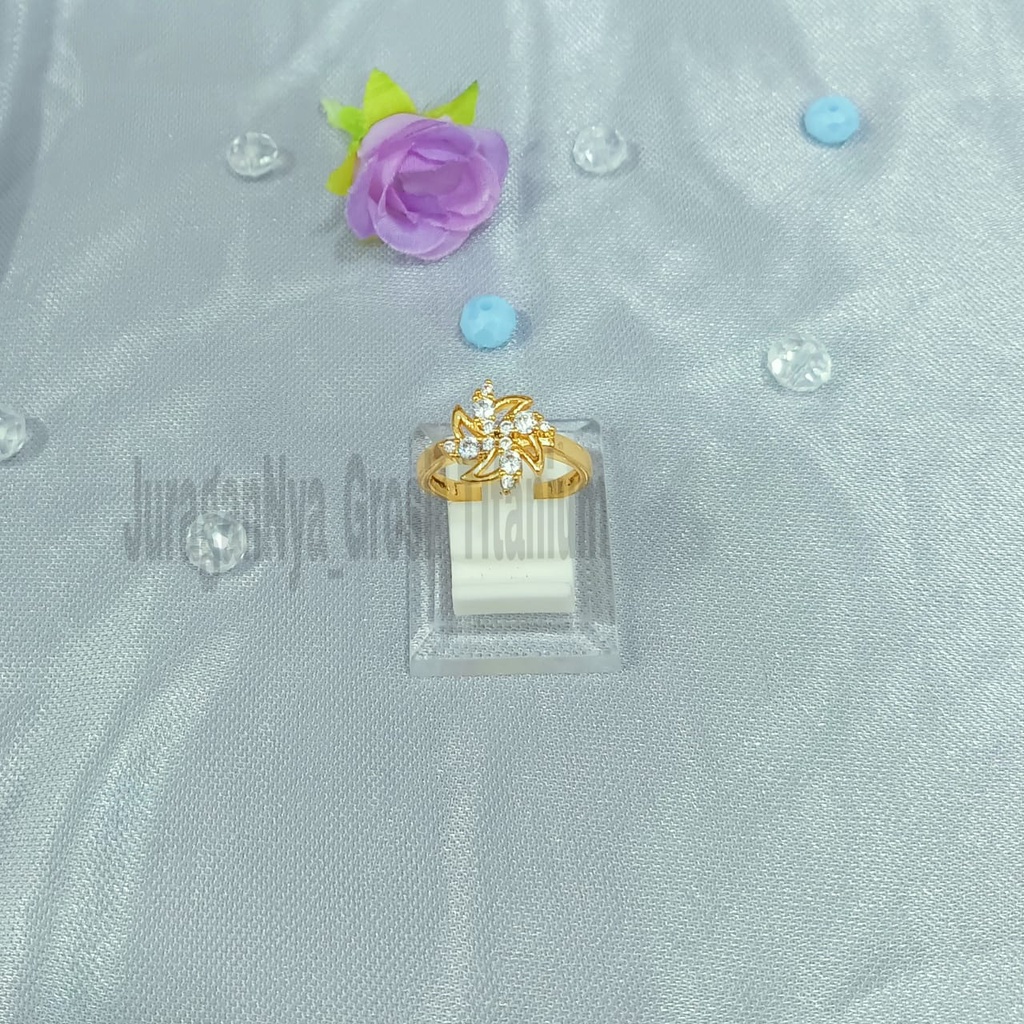 SET DEWASA KINCIR BUNGA ZIRCON perhiasan fashion Korea anti karat&amp;anti luntur