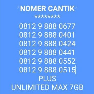 TELKOMSEL/SIMPATI CANTIK + UNLIMITED MAX 7GB