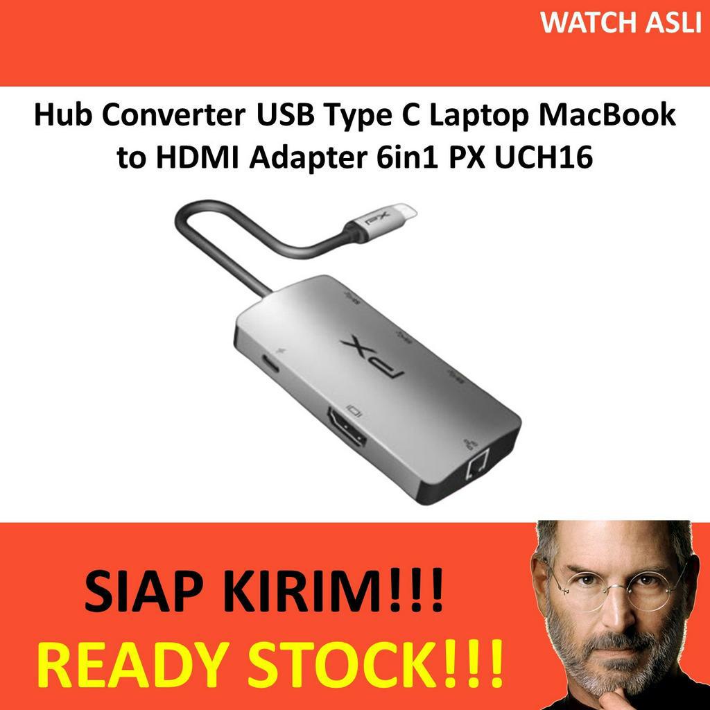 Hub Converter USB Type C Laptop MacBook to HDMI Adapter 6in1 PX UCH16