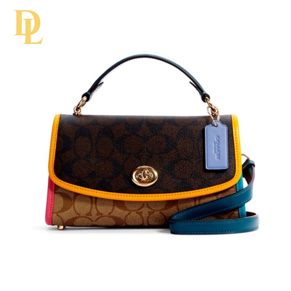 Coach Tilly Satchel 23 In Colorblock Signature Canvas (C2820)