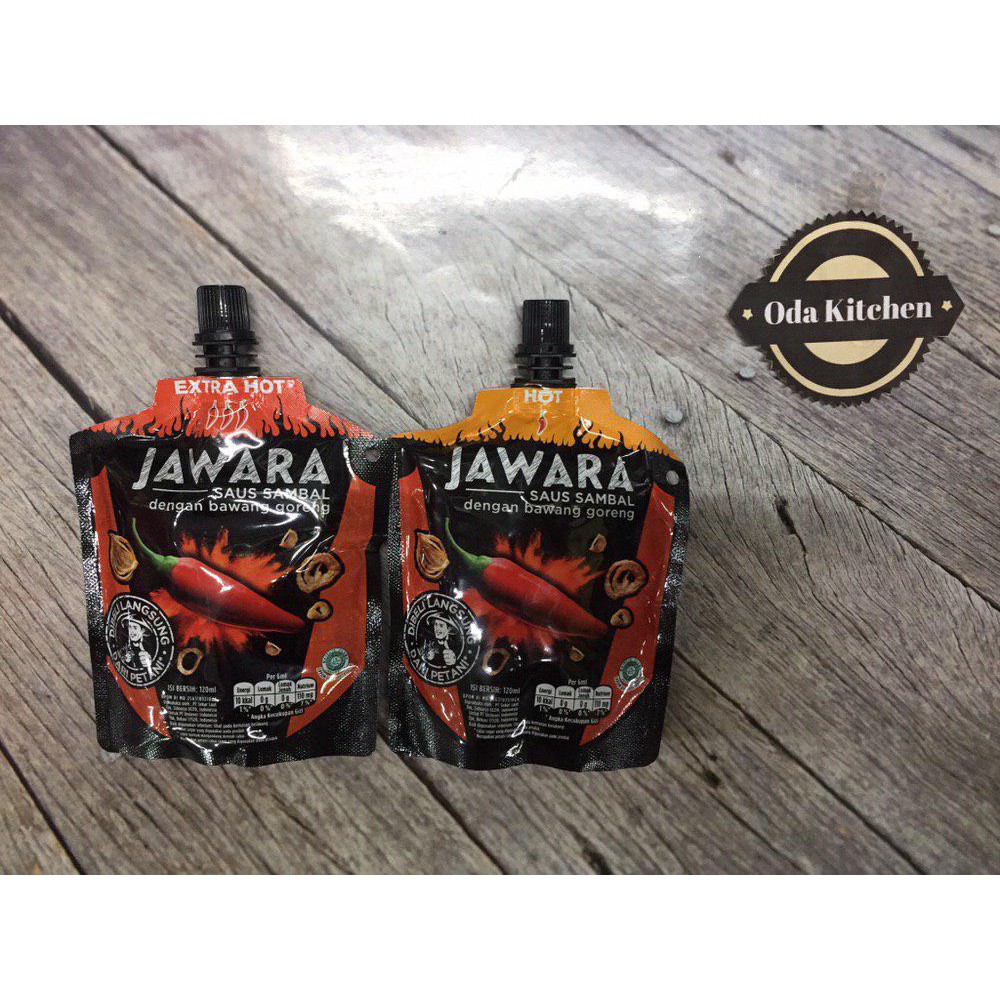 JAWARA SAUS SAMBAL DENGAN BAWANG GORENG HOT DAN EXTRA HOT 120ml