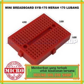 Jual Mini Breadboard SYB-170 merah 170 Lubang / PCB project Mini