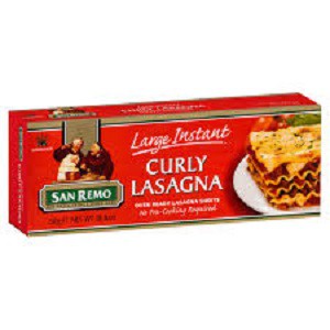 

san remo pasta curly lasagna instant