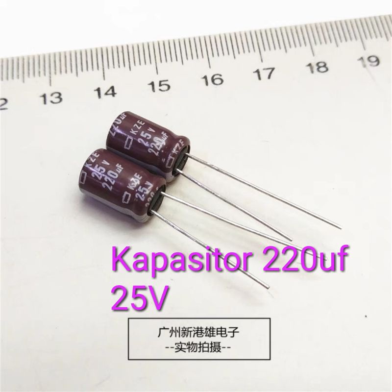 Kapasitor 220uf 25v Elko Capacitor Elco 220 uf 25 v ORI Jepang