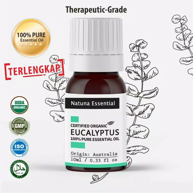 Natuna Eucalyptus Essential Oil Pure Minyak Essensial Atsiri Aroma Terapi Esensial Diffuser Difuser