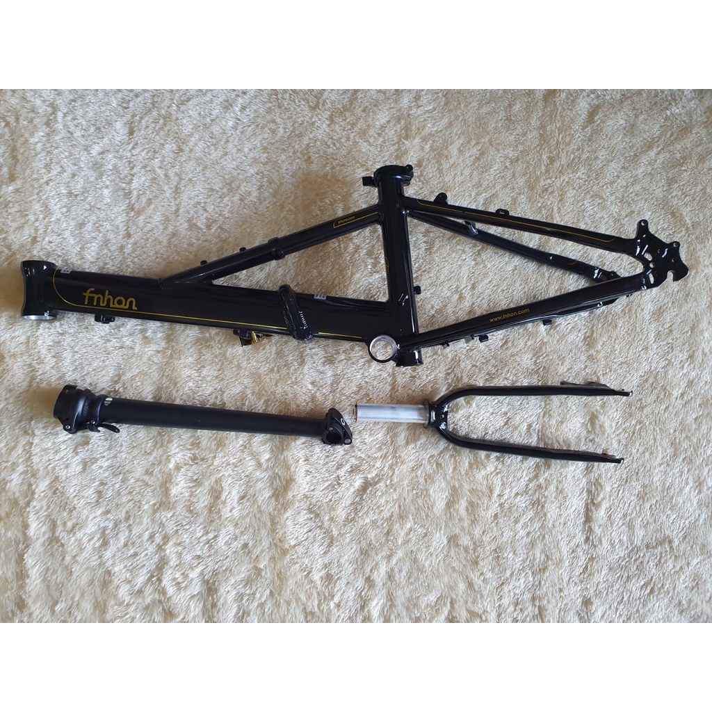 Frame set Fnhon Monsoon Black Gold Hitam Emas Discbrake 20 22 inch not U brake