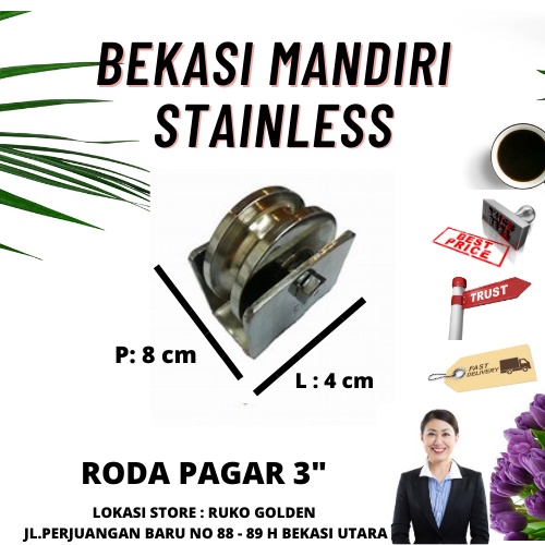 Roda Pagar Stainless Steel 3"