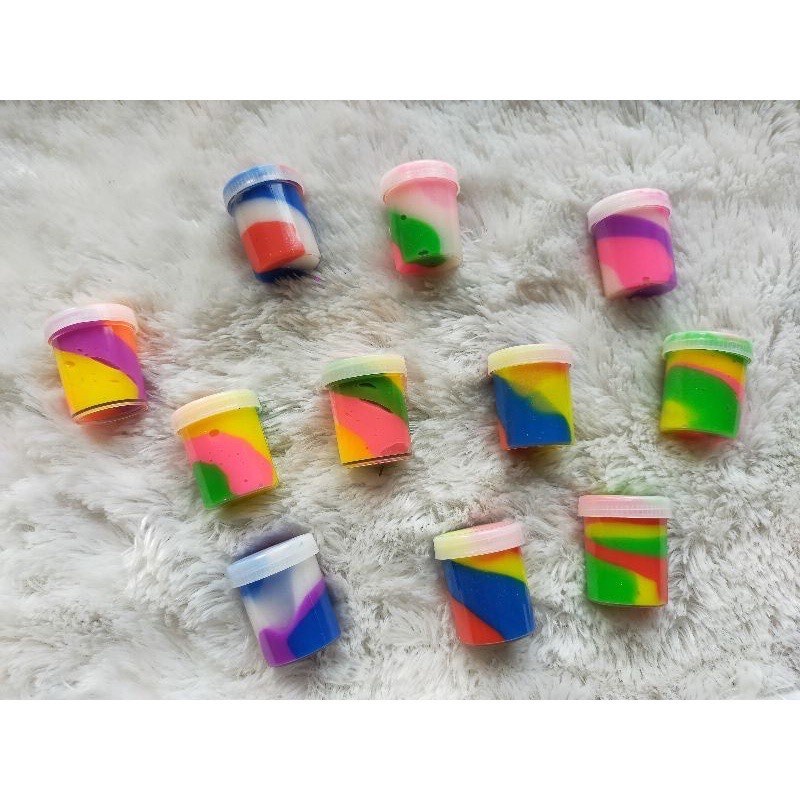 MURAH!!! MAINAN ANAK SLIME TABUNG RAINBOW PER 1PCS / MAINAN ANAK KEKINIAN