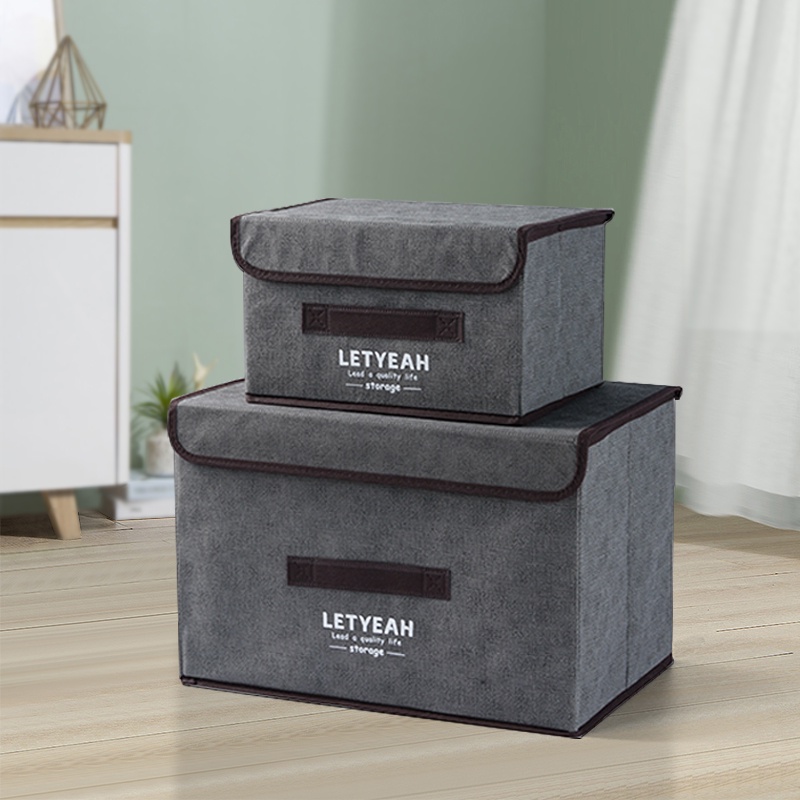 Letyeah &amp; Anantagt kotak penyimpanan baju 2in1 dengan tutup/Kotak Besar Multifunction/Canvas kotak penyimpanan/Storage Box/Organizer Container/Toy Storage/Book Organizer