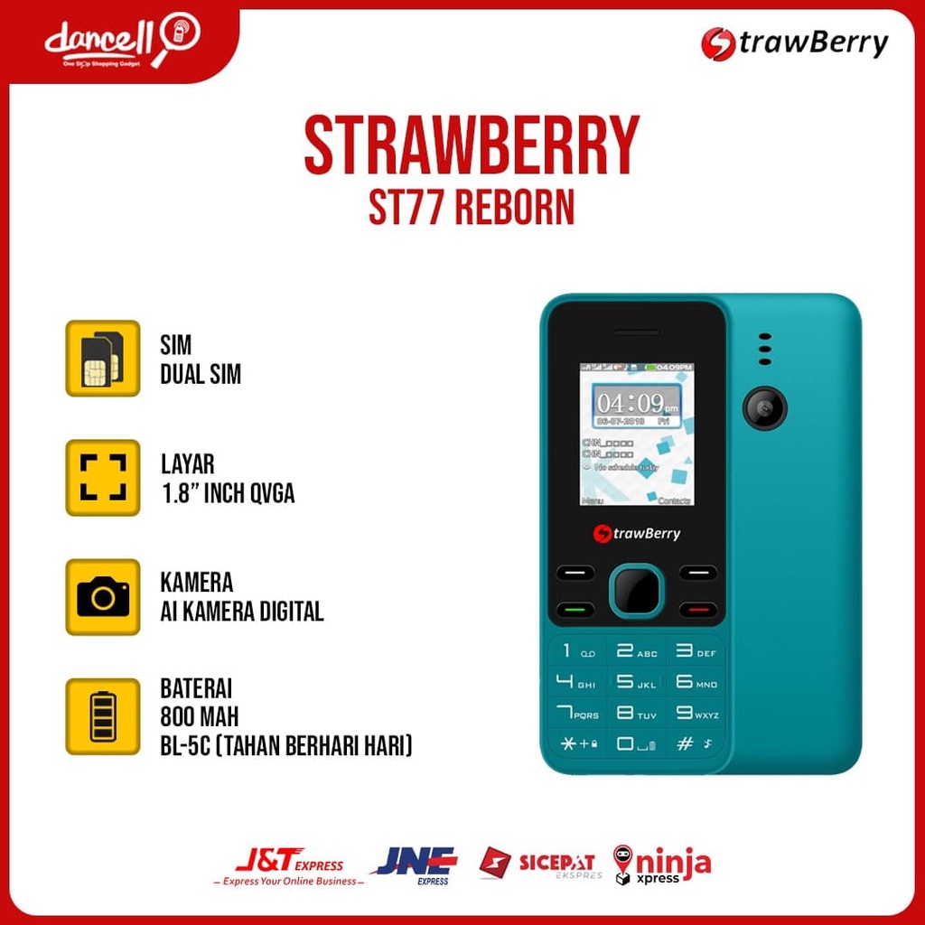 STRAWBERRY ST77 REBORN NEW HANDPHON JADUL MURAH FITUR KAMERA BLUETOOTH MUSIK HP GSM DUAL SIM GARANSI