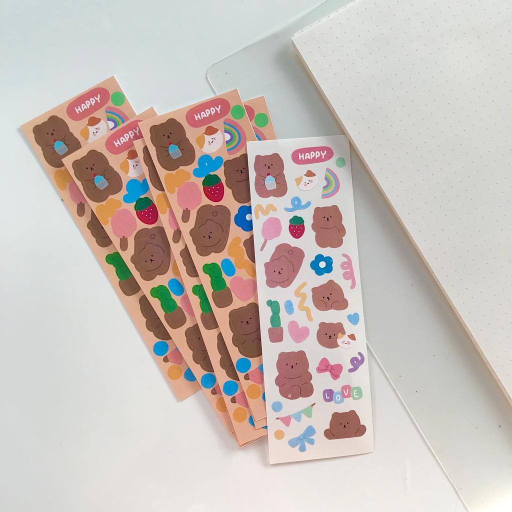 

Sticker korean brown bear/ stiker beruang lucu