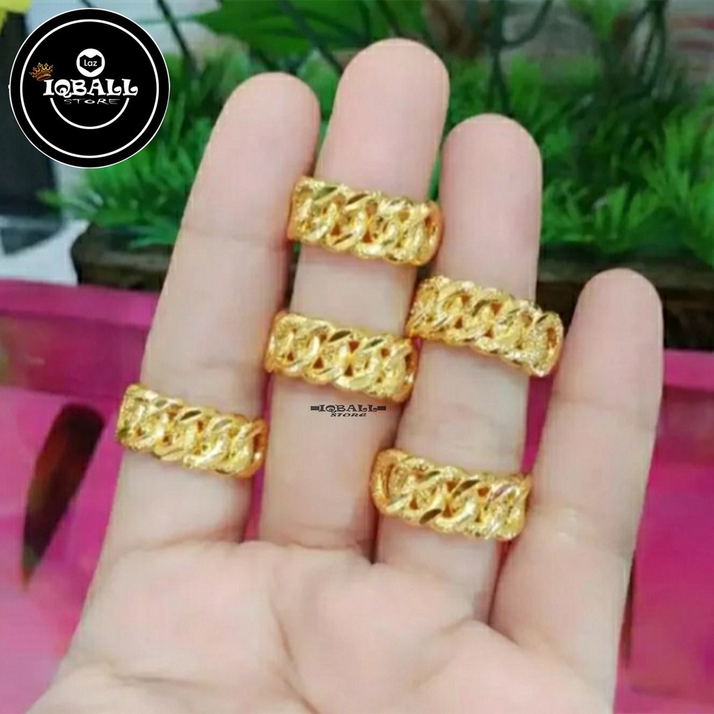 IQBAL STORE - Cincin - Cincin Xuping Dubai Model Rantai Gold 18k / Cincin Dubai Motif Setengah Ranta