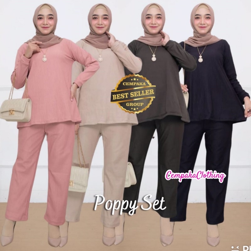POPPY SET RAJUT UNIQLO / setelan rajut polos