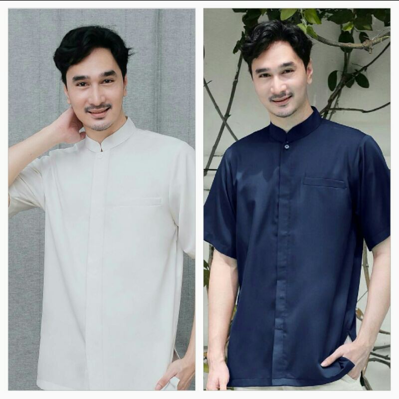 Siap Kirim - Camelia Koko White Navy L XXL by Vanillahijabofficial VH