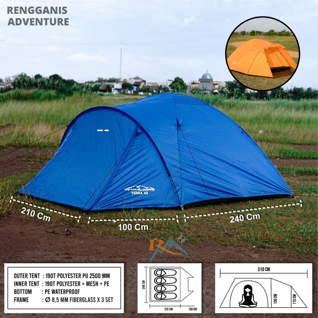 Tenda Camping Terra 4 Orang DHAULAGIRI TENT 4 - 5 Orang Dome Family Terra 4 Pro Alloy