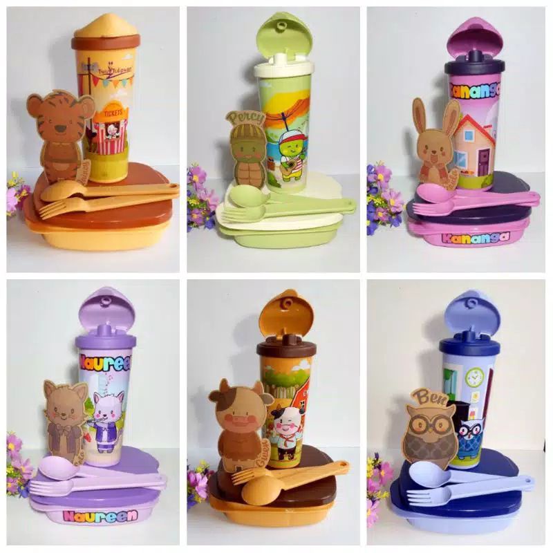 paket bekal komplit anak Tulipware/ORI 100%sesuai picture
