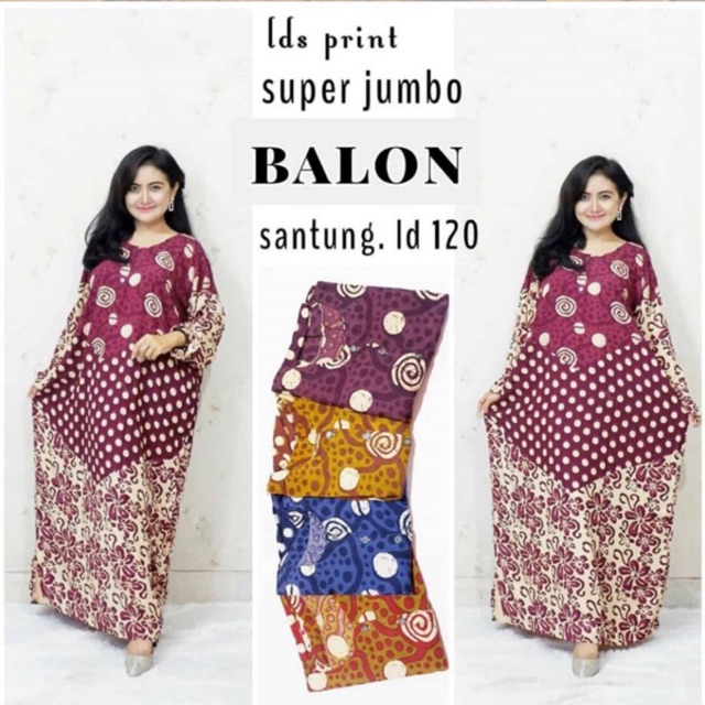 Longdres jumbo balon kancing depan busui bumil murah adem