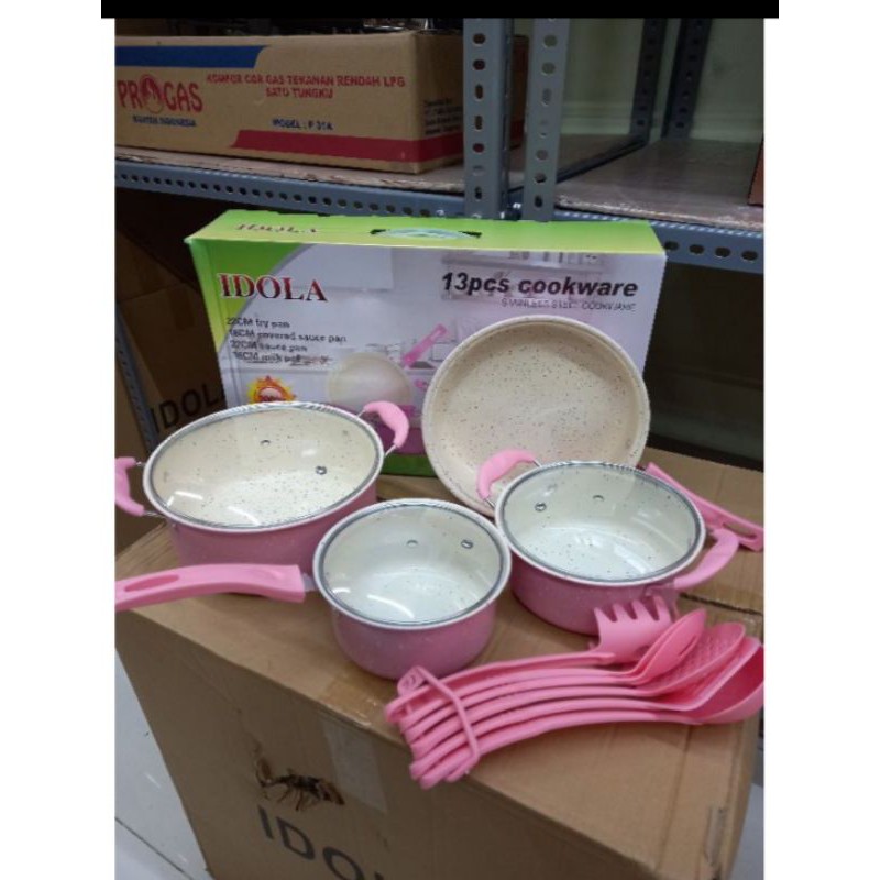 Panci set 13 pc warna / Cookware set Idola TERMURAH!!!!