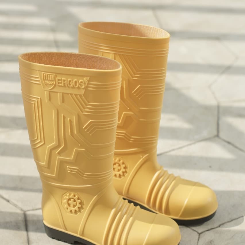 Sepatu boot safety kuning ergos toe cap