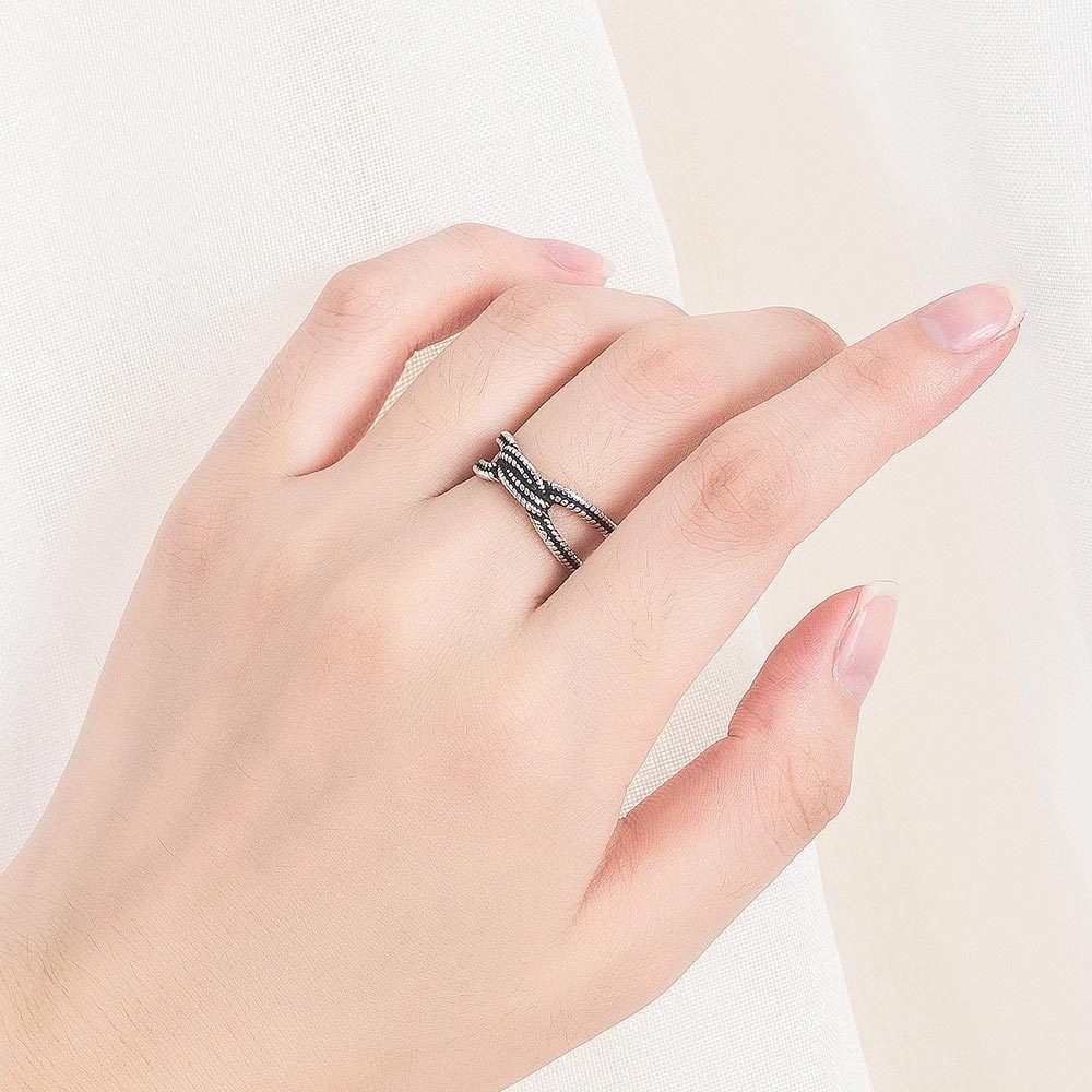 Cincin Bahan Sterling Silver 925 13 Gaya Retro Untuk Wanita