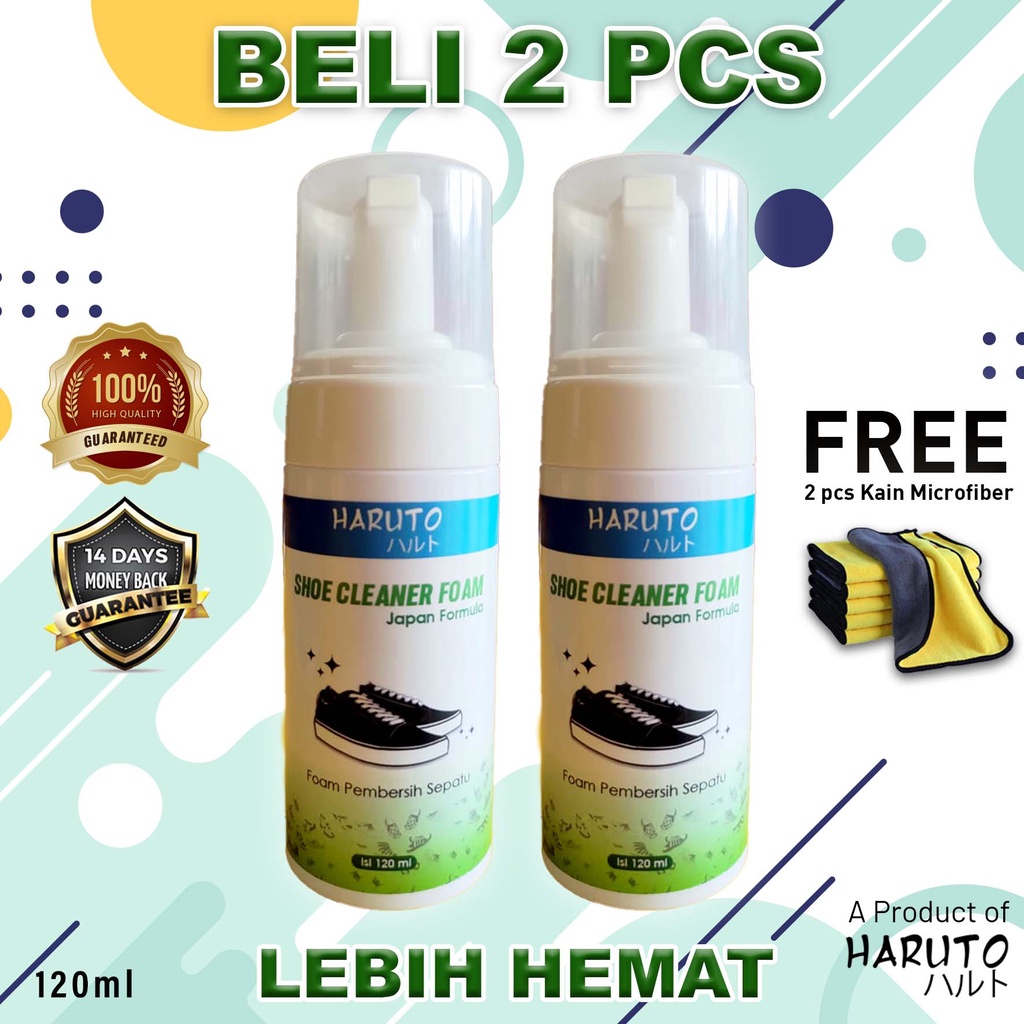 Shoe cleaner foam Haruto 120ml foam pembersih sepatu paket 2 botol