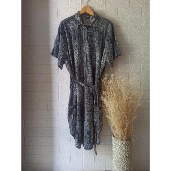 Promo MONKI Batik Loose Dress - Dress Wanita Branded Original Limited