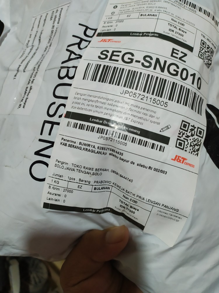 Prabowo Kemeja Batik Pria Lengan Panjang Motif Batik Printing Bahan Katun Baju Couple Cowok