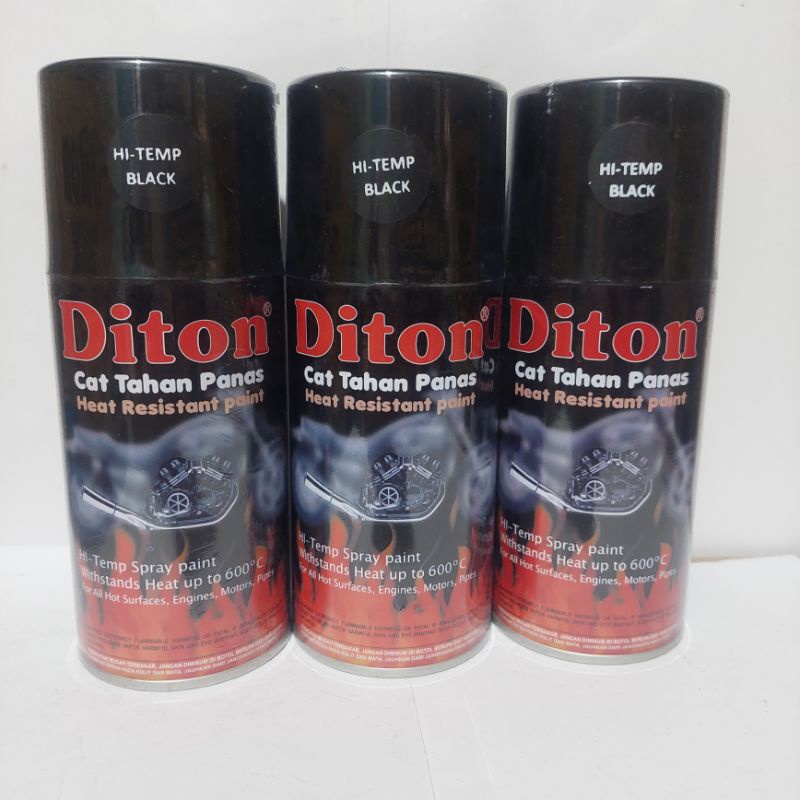 Pilok Pilok Cat Diton Anti Panas Hitam Hi Temp Black (Hi-Temp) Tahan Panas Untuk Knalpot Blok Mesin