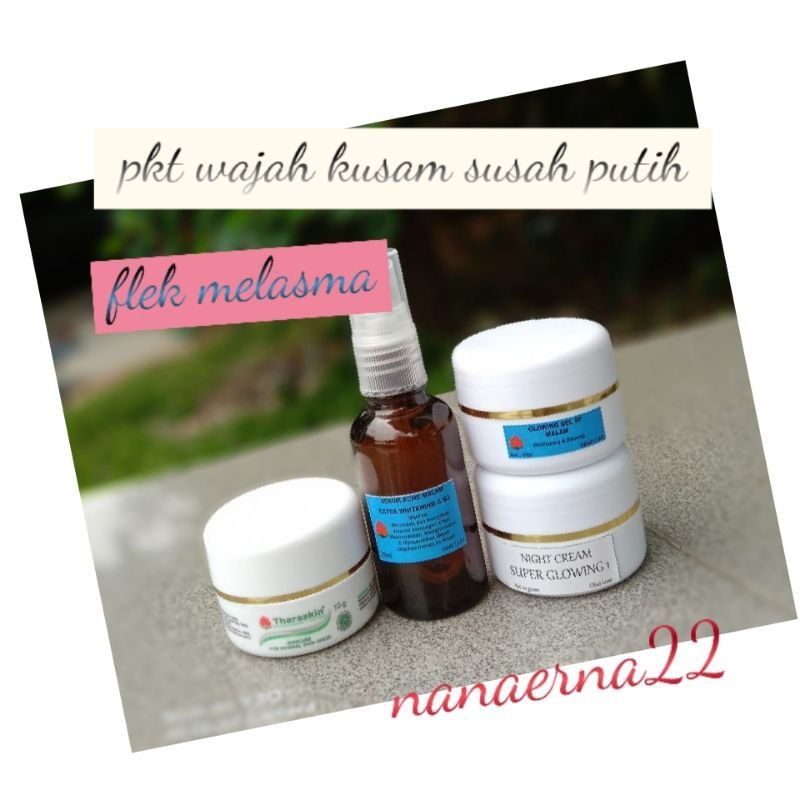 PAKET Super Glowing Untuk Wajah Susah Putih Kusam-Cream flek melasma berat