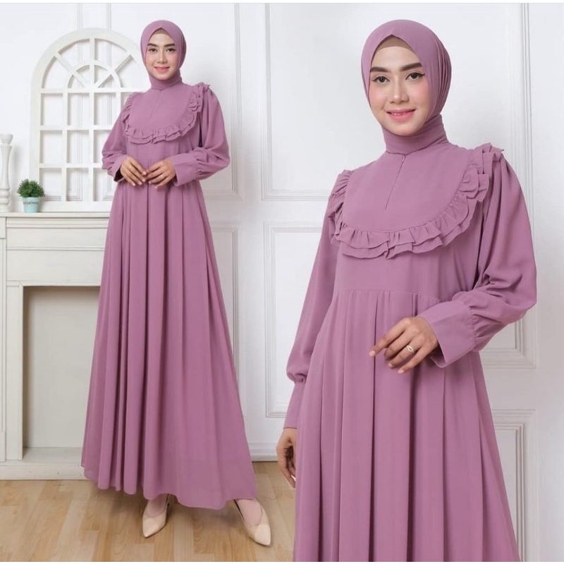 baju gamis wanita muslim terbaru 2022   serina maxi size m l xl xxl