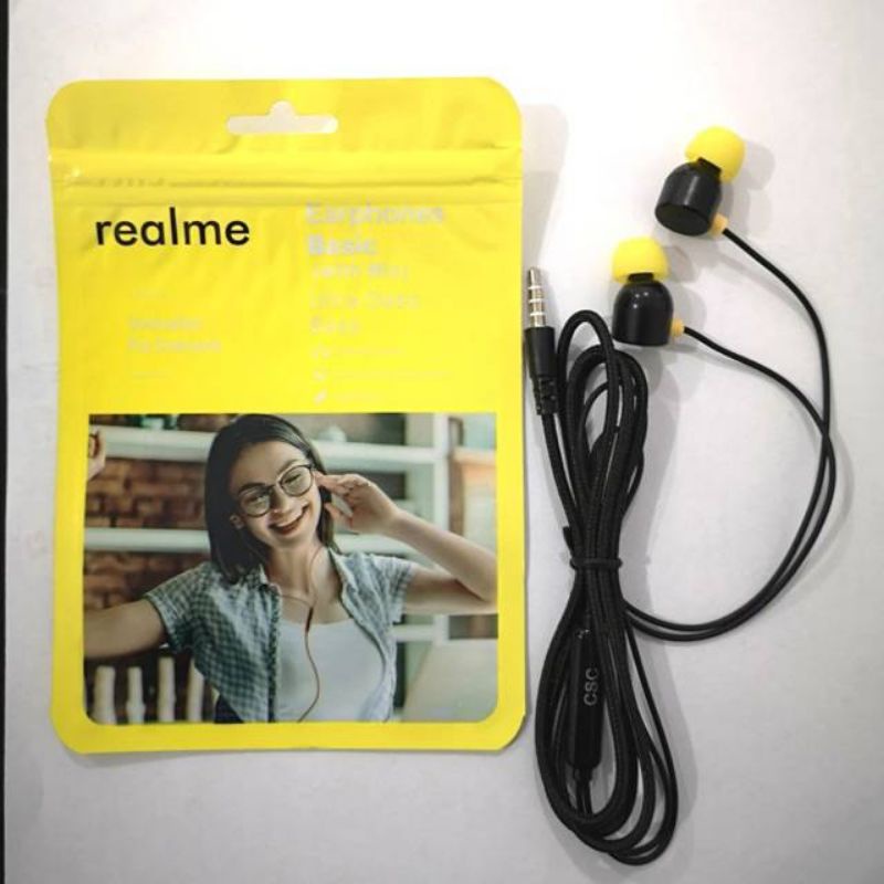 Hf Handsfree Headset Realme 3 Super Bass + Mic Kwalitas Bagus