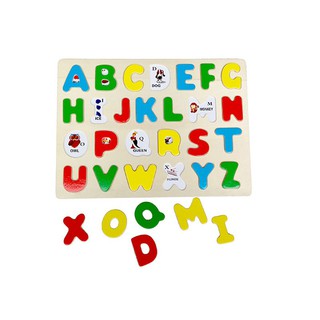  Mainan  Edukasi  Puzzle Huruf Besar plus gambar dan kata 