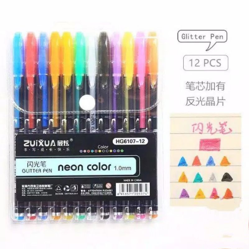 Gel pen/neon color isi 12pcs MH1507