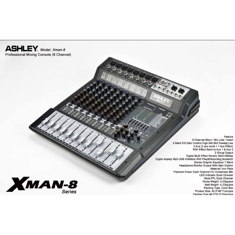 MIXER ASHLEY 8 CHANNEL XMAN-8/XMAN8 ORIGINAL