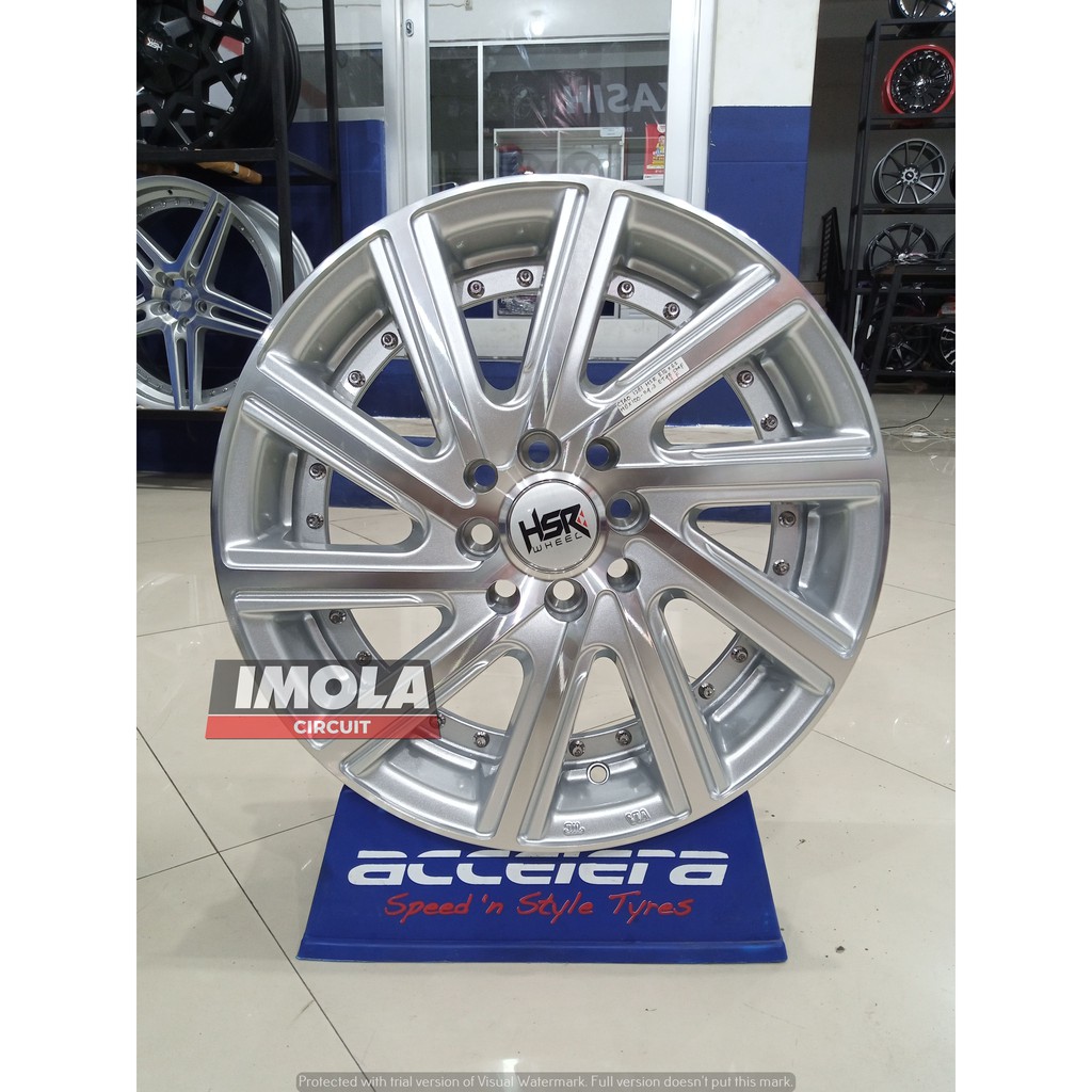 Velg mobil racing R16 HSR Ciao Ring 16 Pcd 4x100 & 4x114,3 Lebar 6,5 warna silver