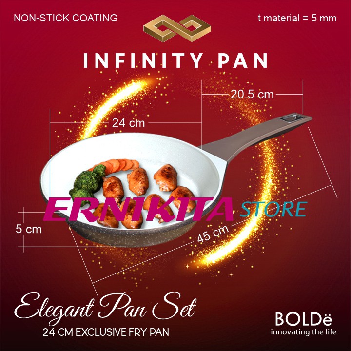 BOLDe INFINITY PAN SET DIE CAST TECHNOLOGY - Alat Masak Set Anti Lengket