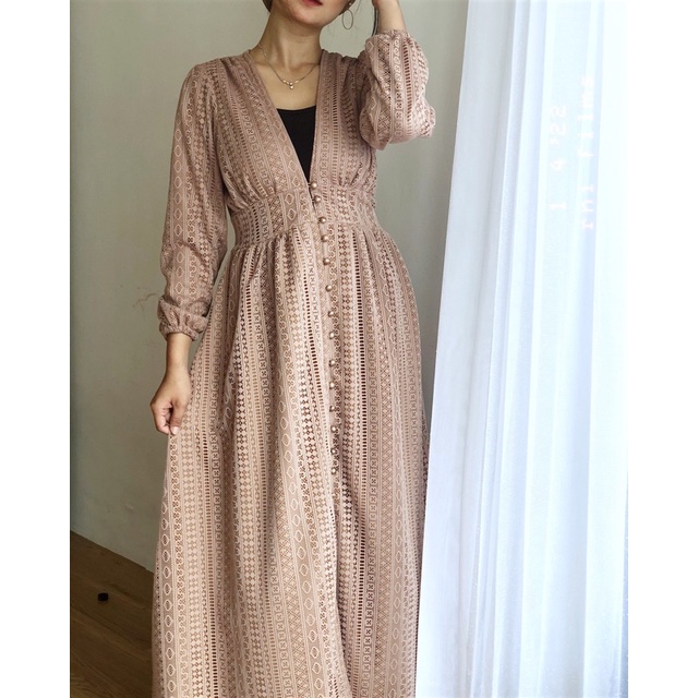 Zéa - Zahra - Dress Kondangan Lebaran Brukat Brokat Busui Maxi