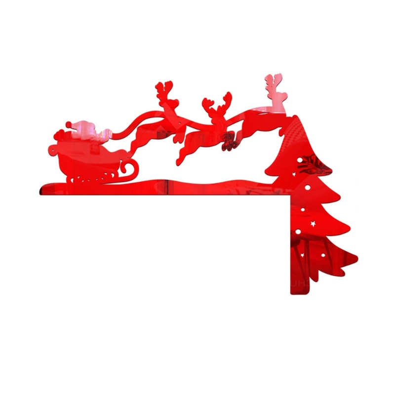 Zzz 4pcs / set Stiker Saklar Lampu Motif Santa Claus 3D Untuk Dekorasi Natal