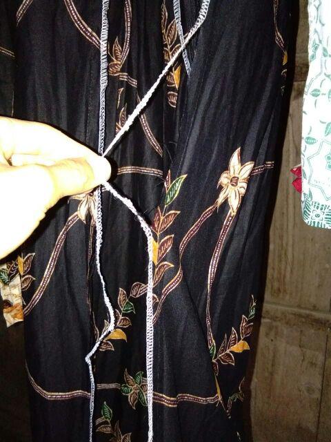 Qnunbatik Batik Keluarga/family Gamis Muslim Adelia Madura Hitam