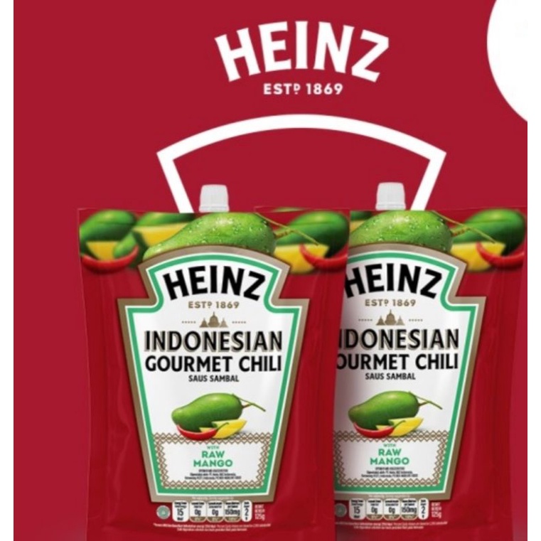 HEINZ Saos Indonesian Gourmet Chili 125gr Raw Mango Travel Size Heinz