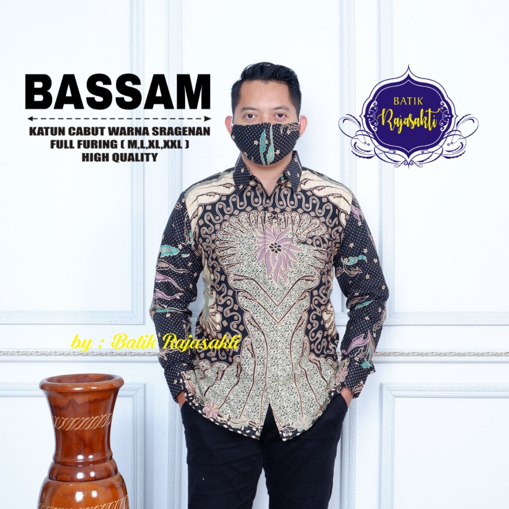 BASSAM RAJASAKTI KEMEJA BATIK SOLO PRIA LENGAN PENDEK LAPIS FURING ATASAN BATIK PREMIUM MODERN KATUN HALUS BAHUWIRYA  BANAMITRA BANAMITRA PUTIH BANGSAWAN BAYU PUTRA BERLIAN BIRU BHARATAYUDA BIMASENA BIRENDRA BIRU INDAH BRAHMAKERTA BRAHMAKERTA MERAH BUDIDR