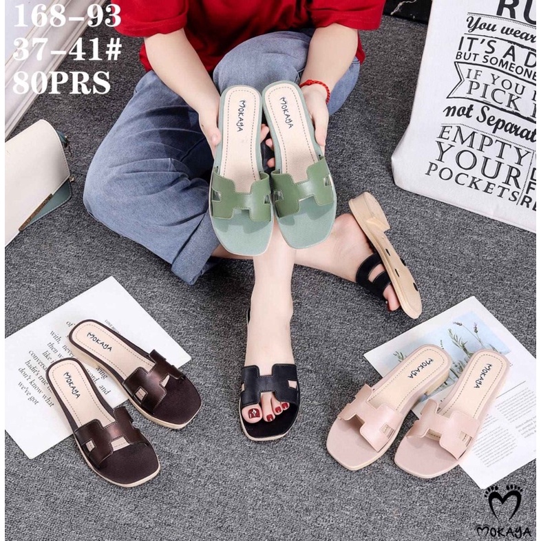 MOKAYA Sandal Slop H Tinggi Hak 3 Cm