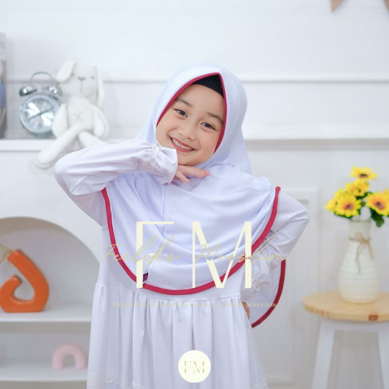 Hijab Bergo Penguin 6-10thn / Jilbab nyaman murah adem kerudung kualitas PREMIUM